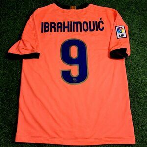 Ibrahimovic Barcelona DEBUT SEASON 2009 2010 Soccer Away Jersey Shirt L